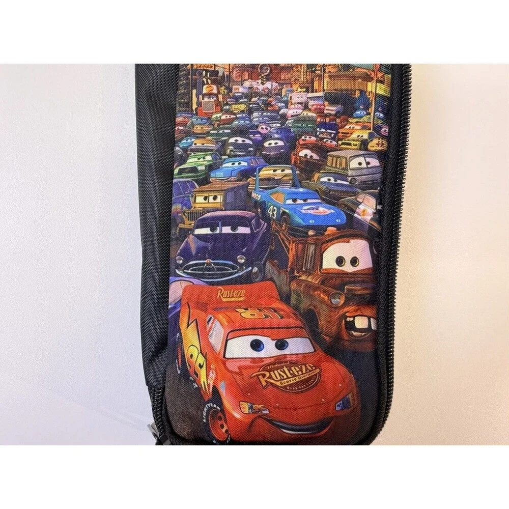 Stationery School Pencil Case Bag Disney Cars Lighting McQueen Black Zip Pouch